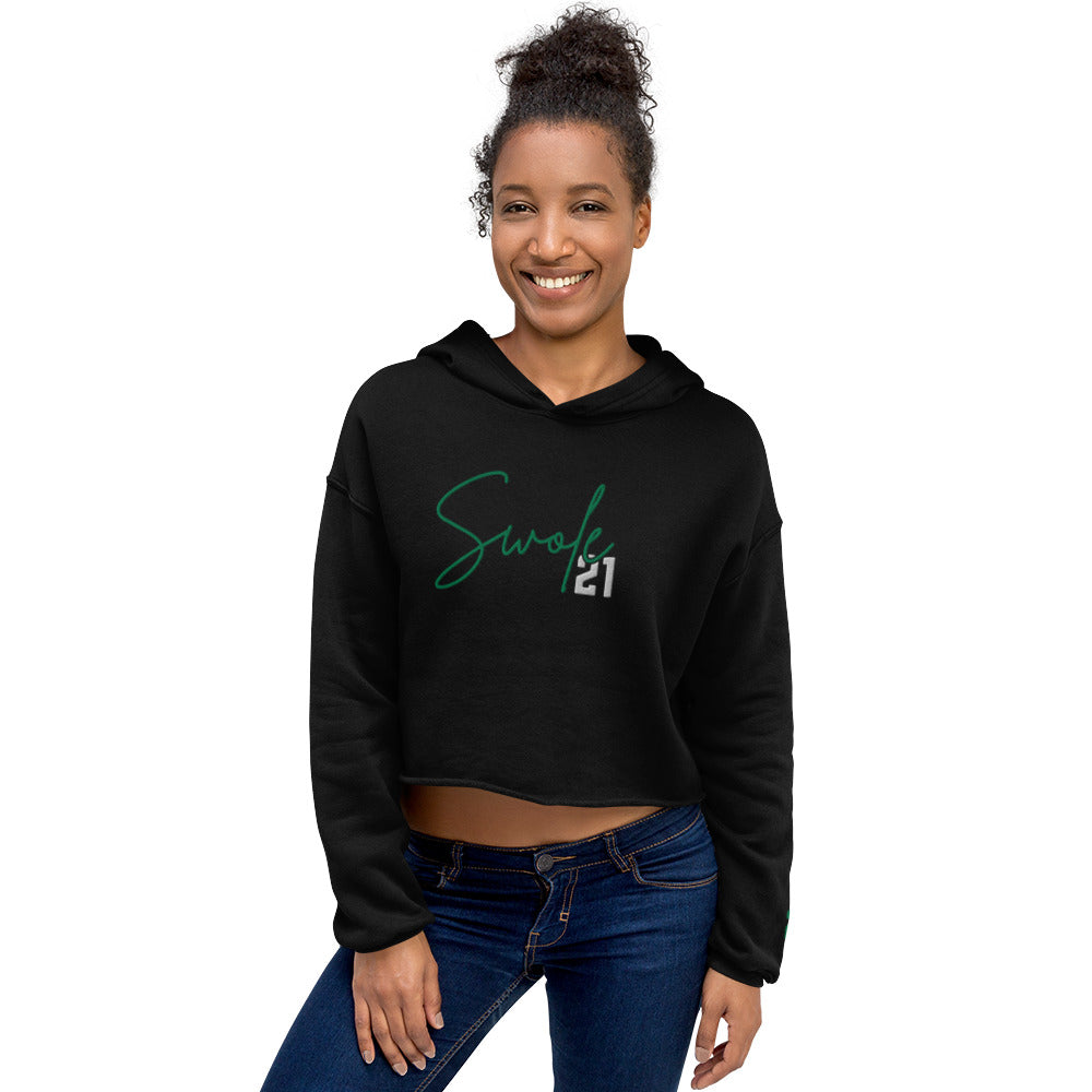 LADIES SWOLE21 EMBROIDERED CROP HOODIE