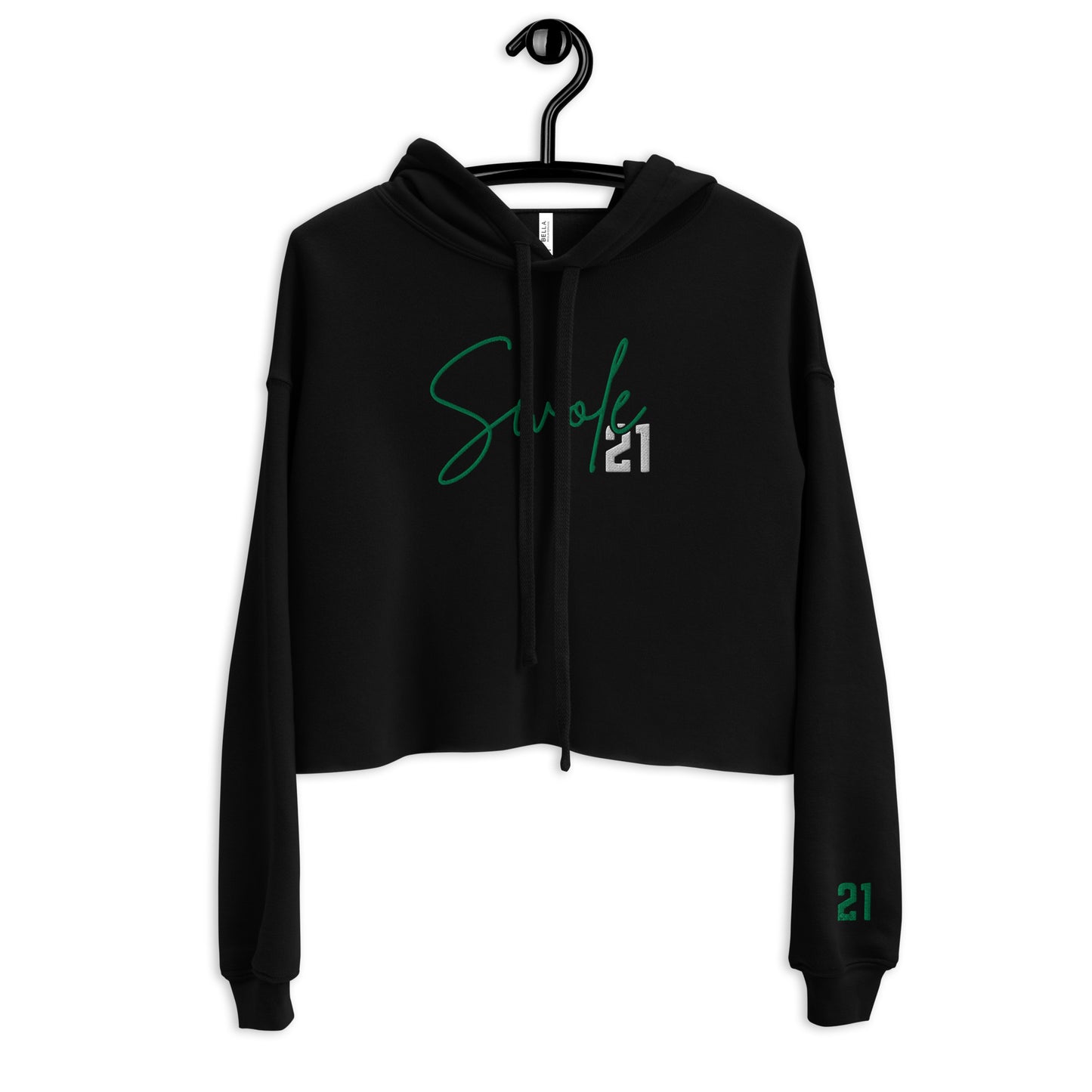 LADIES SWOLE21 EMBROIDERED CROP HOODIE